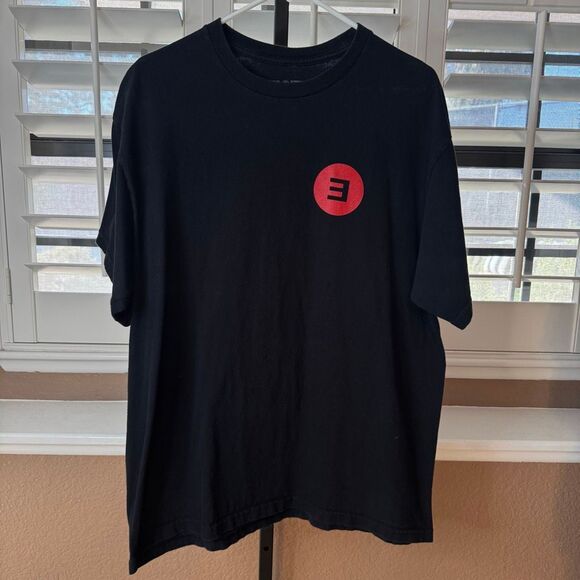 Eminem Basic E Logo Black Graphic Shirt Size XL Official Merchandise Hip Hop Rap - Picture 1 of 4
